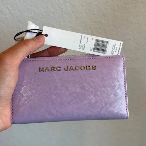 Marc Jacobs Lavender Compact Bifold Leather Wallet NWT - Picture 1 of 12